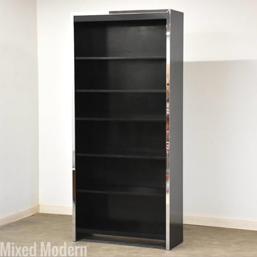 Milo Baughman Style Chrome Bookcase John Stuart 