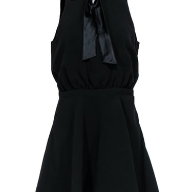 Elizabeth & James - Black Fit & Flare Dress w/ V-Neck & Tie Front Sz 8