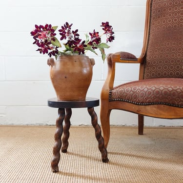 turn of the century French rustic wavy leg stool