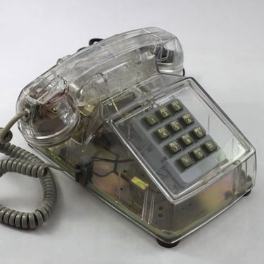 1980s Clear ITT 2500 Desk Telephone 