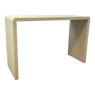 Made Goods Modern Ivory Faux Shagreen Harlow Waterfall Console Table