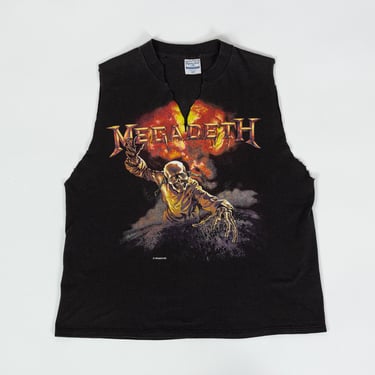 Vintage 1987 Megadeth Muscle Tee - Men's Medium, Women's Large | 80s Black Heavy Metal Graphic Band Cut-Off Tank Top 
