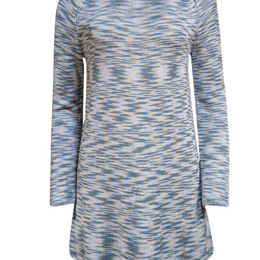 Lafayette 148 - Blue &amp; Beige Multi Knit Tunic Sweater Sz S