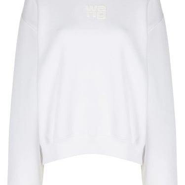Alexander Wang Women Essential Terry Crew Sweatshirt With Puff Paint Logo