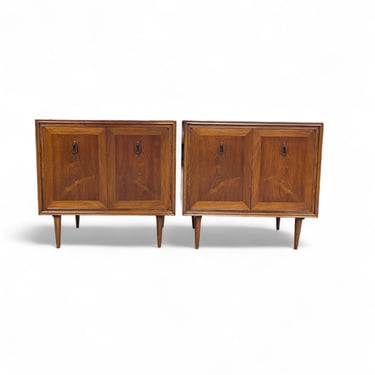 Vintage Pair of Walnut Cabinets 