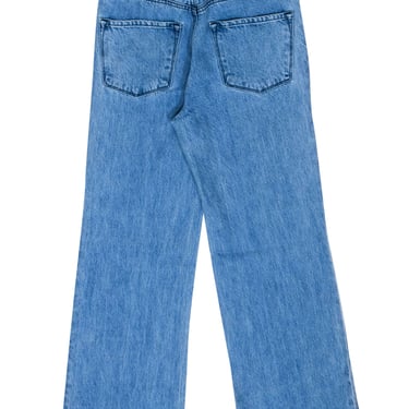 J Brand - Medium Wash Distressed Hem Cropped Jeans Sz 0
