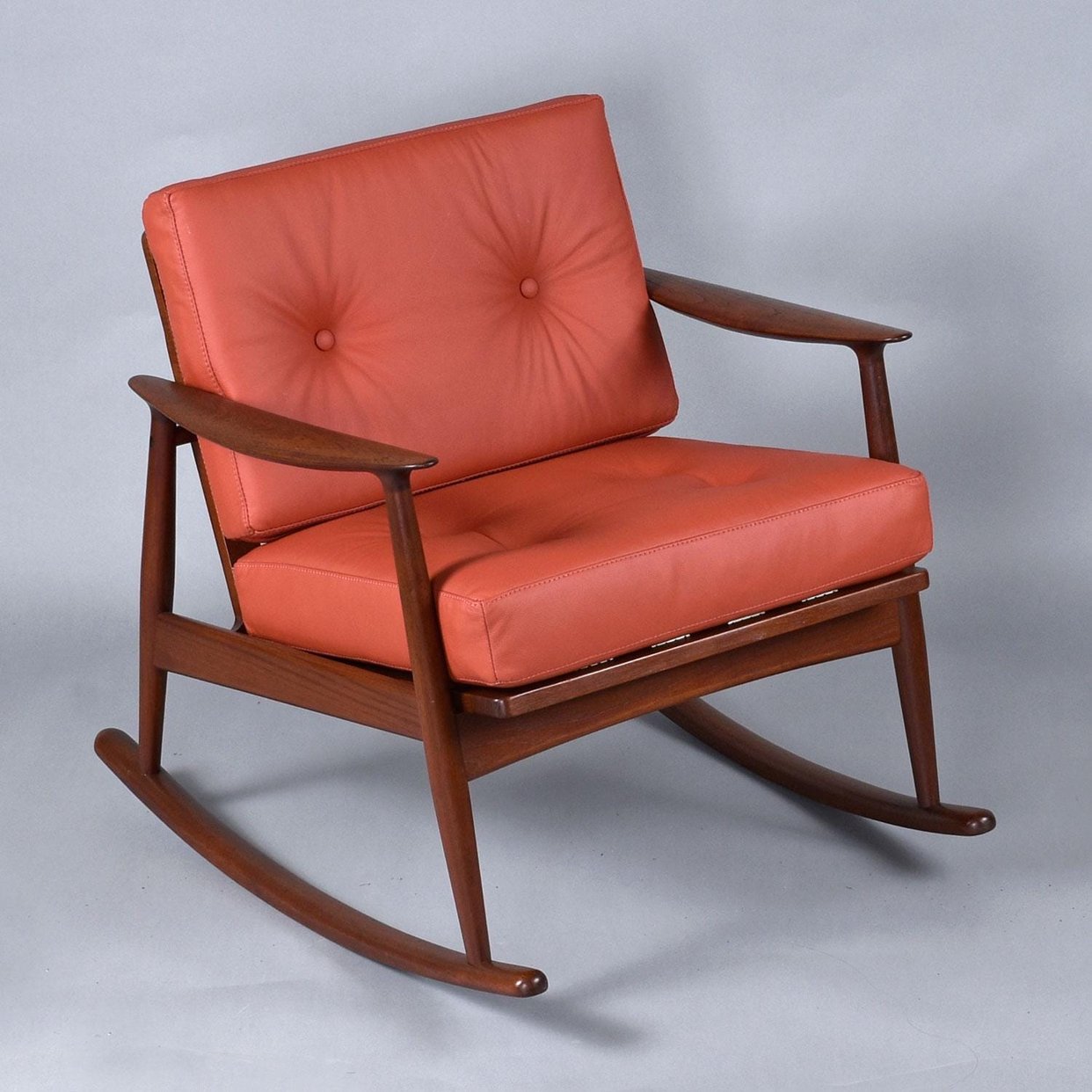Restored 1950’s Danish Teak Rocking Chair in Terra | Furnish Me Vintage ...