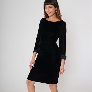 Black Velvet Dress 1960s Wiggle Sheath Knee Length | Shop Exile - Tucson,  AZ | ATTIC
