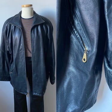 Perfectly Worn Soft Leather Coat 