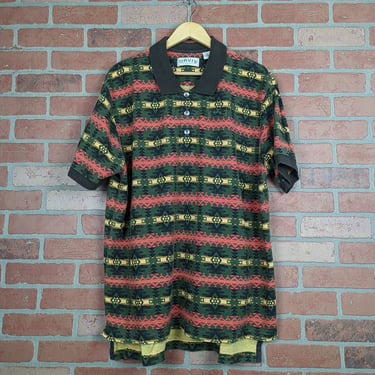 Vintage 90s Collared Orvis Southwest Pattern ORIGINAL 1/4 Button Down Shirt - Extra Large 