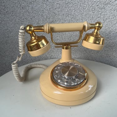 Vintage Western Electric telephone Phone French Style Ivory Gold Desktop 