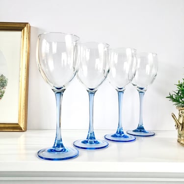 2 Vintage Luminarc France, Green Stem Wine Glasses - | Venerable Pastiche -  Rockville, MD | ATTIC
