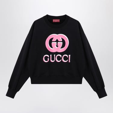 Gucci Black Crew-Neck Sweatshirt With Logo Print Women