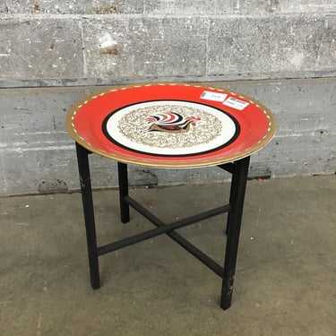 Vintage Metal Dish Side Table (Seattle)