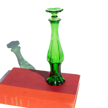 Vintage Emerald Green Glass Avon Perfume Bottle, Collectible Perfume Bottle 