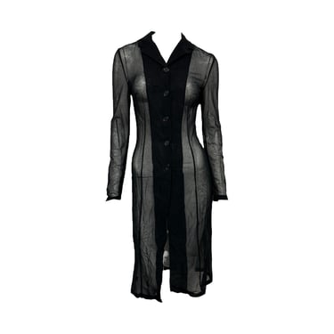 Dolce & Gabbana Black Sheer Button-Up Dress