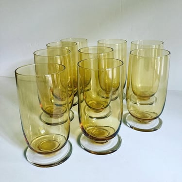 Vintage Golden Yellow Color Cocktail Glasses Highball Glass Rock Glasses 