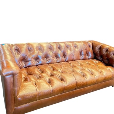 Vintage Brown Leather Chesterfield Sofa