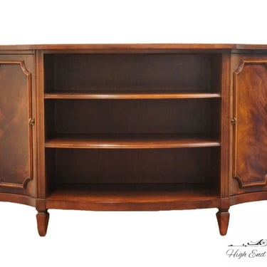 VINTAGE HIGH END Banded Mahogany Traditional Style 64" Bowfront Buffet w. Open Cabinet 