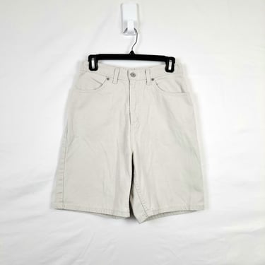 Vintage 90s Khaki High Waist Denim Shorts, Size 27 Waist 
