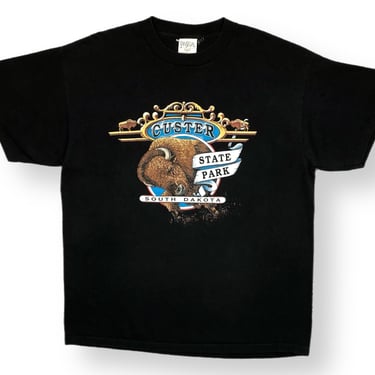 Vintage 90s San Segal Sportswear Custer State Park South Dakota Graphic Nature/Animal T-Shirt Size XL 