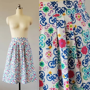 1980s Cotton Northern Isles Skirt 80's Skirt 80s  Women's Vintage Size Medium 