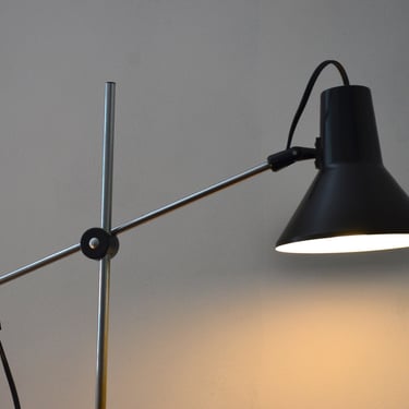 Vintage Mid-Century Modern IKEA Adjustable Floor Reading Lamp, in the manner of Stilnovo Arredoluce 