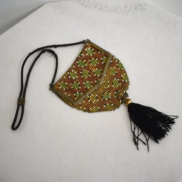 1920s/30s Whiting and Davis Painted Mesh Mesh Purse with Tassel 