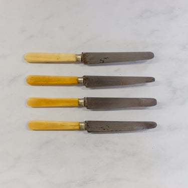 1940s French hotel knives with horn handles