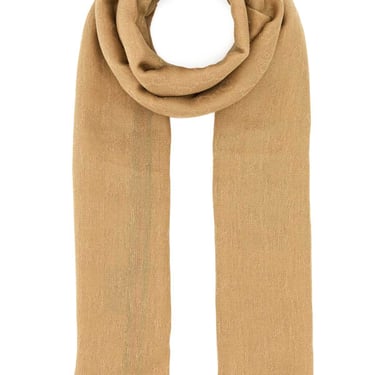 Gucci Men Camel Silk Blend Scarf