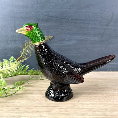 Avon pheasant decanter with Avon Leather aftershave - 1970s vintage 