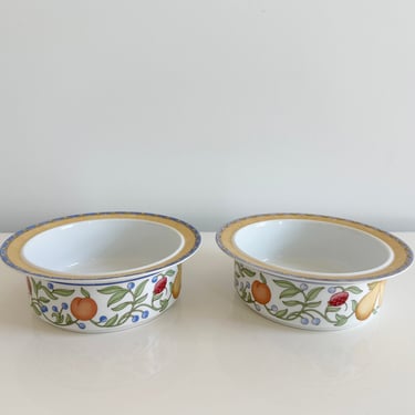 Fiance Fruits Dinnerware: Colorful Cereal Bowls by Dansk Thailand Vintage 1990s 