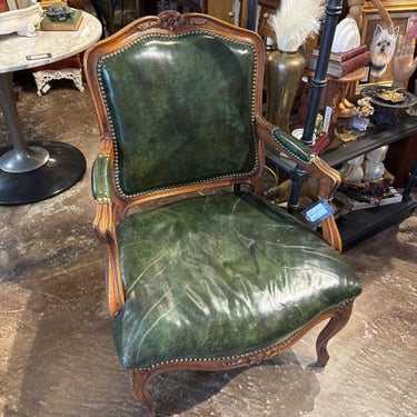 Green Arm Chair 26W 23D 37H IN STORE PICKUP ONLY