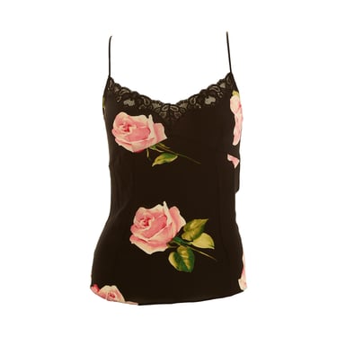 Dolce & Gabbana Black Floral + Lace Tank