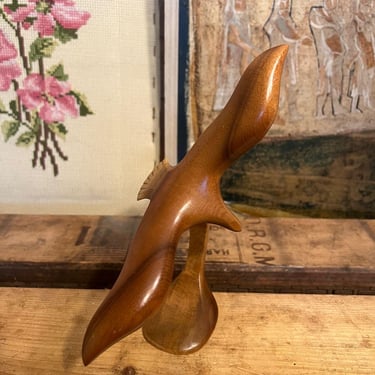 Free shipping within continental US - Mid Century Modern Wooden Bird in Flight Sculpture 