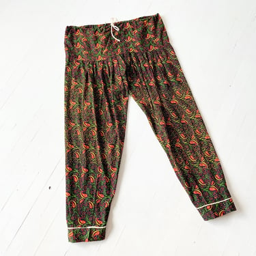 Vintage Paisley Print Drawstring Pants 
