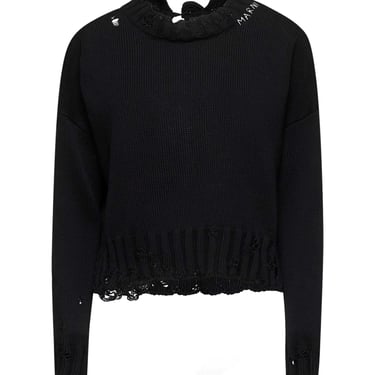 Marni Women Black Cotton Crop Sweater