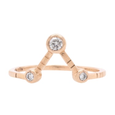 Yellow Gold and White Diamond Rowen Ring