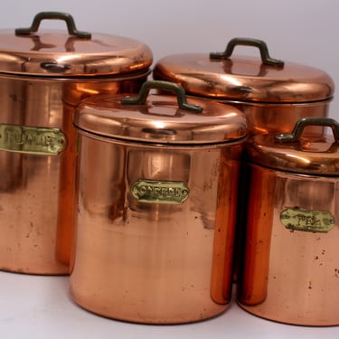 vintage Copper Canister set 