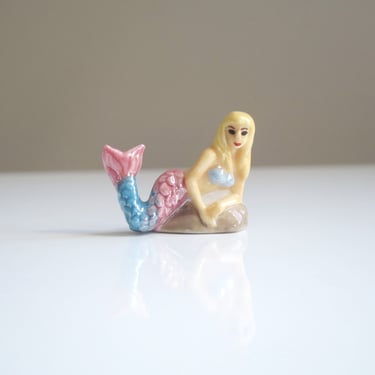 Miniature 1" Reclining Mermaid Bathing Beauty Figure 