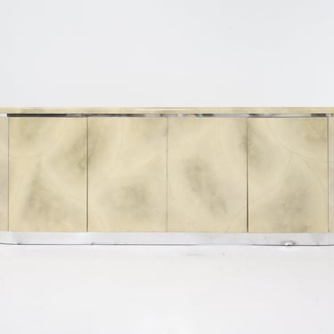 Faux Lacquered Goat Skin Credenza, 1970s 