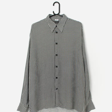 Vintage dogtooth shirt with long sleeves - Medium 