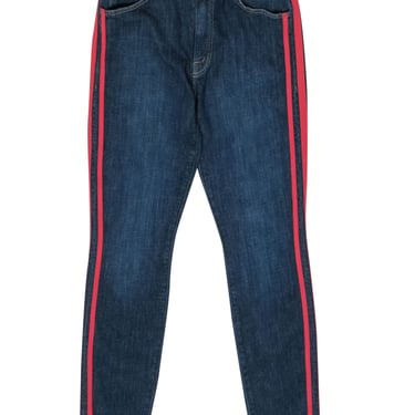 MOTHER - Medium Wash Straight Leg Jeans w/ Double Red Stripe Sz 27