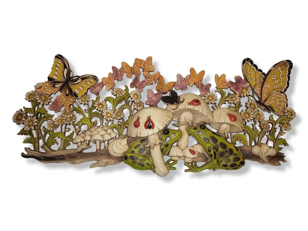 1970s Vintage Nature Wall Hanging, Frogs Mushrooms Butterflies Flowers  Ladybugs, | A GoGo Vintage | Havre de Grace, MD