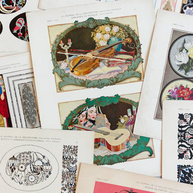 turn of the century French chromolithograph collection, “journal de la décoration”