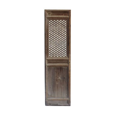 Chinese Old Rustic Bold Geometric Open Pattern Wall Tall Panel Divider cs7295E 