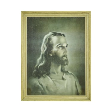 Pine Framed Canvas Painting of Jesus