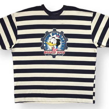 Vintage 90s Mickey Unlimited Donald Duck “Classic Character” Striped Graphic T-Shirt Size XL 