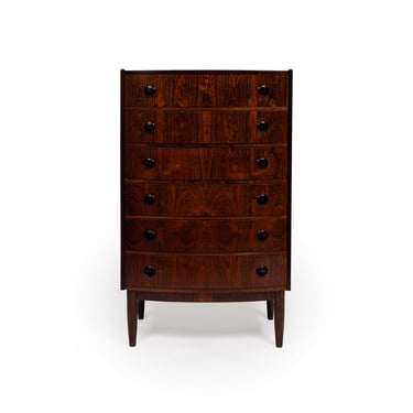 Danish Mid-Century Six-Drawer Rosewood Tallboy Dresser 1960s 