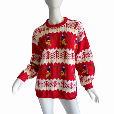 Novelty Ski Hand Knit Sweater / Amazonia’s Breckenridge Colorado Skier Knit Sweater / Peruvian loomed sweater XL 